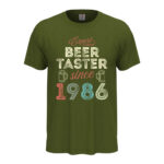 мъжка тениска с надпис expert beer taster since подарък за рожден ден