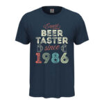 мъжка тениска с надпис expert beer taster since подарък за рожден ден