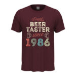 мъжка тениска с надпис expert beer taster since подарък за рожден ден