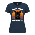 дамска тениска с щампа черна пума meow meow madafakas от магазин за тениски inamood