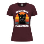 дамска тениска с щампа черна пума meow meow madafakas от магазин за тениски inamood