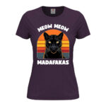 дамска тениска с щампа черна пума meow meow madafakas от магазин за тениски inamood