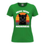 дамска тениска с щампа черна пума meow meow madafakas от магазин за тениски inamood