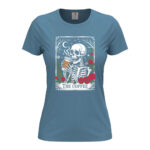 дамска тениска с щампа таро карта the coffee