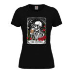 дамска тениска с щампа таро карта the coffee