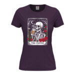 дамска тениска с щампа таро карта the coffee