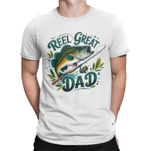 мъжка тениска за баща рибар с щампа reel great dad от онлайн магазин inamood