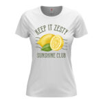 дамска тениска с лимони и надпис keep it zesty от inamood
