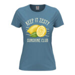 дамска тениска с лимони и надпис keep it zesty от inamood