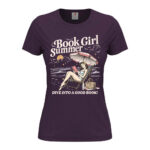 дамска тениска с щампа book girl summer лятна тениска за четящи книги