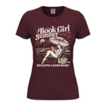 дамска тениска с щампа book girl summer лятна тениска за четящи книги