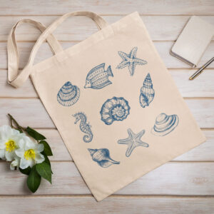 еко чанта от плат с щампа морско дъно от inamood