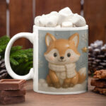 коледна чаша лисичка 3D ефект