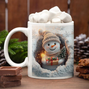 коледна чаша снежен човек с 3D ефект