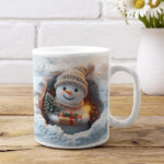 коледна чаша снежен човек с 3D ефект