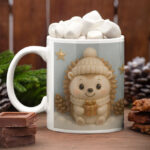 коледна чаша таралежче 3D ефект