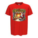 коледна тениска дядо коледа камина