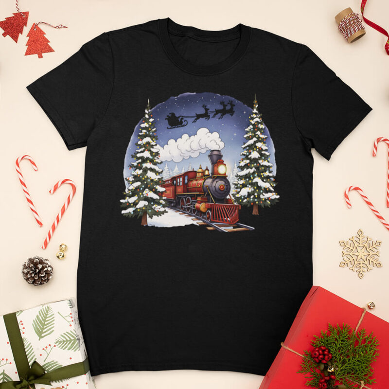 коледна тениска коледен влак