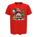 коледна тениска коледно червено гномче