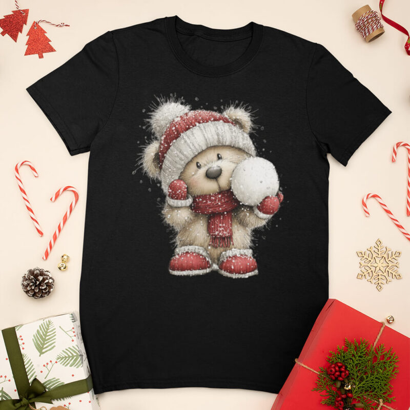 коледна тениска коледно мече