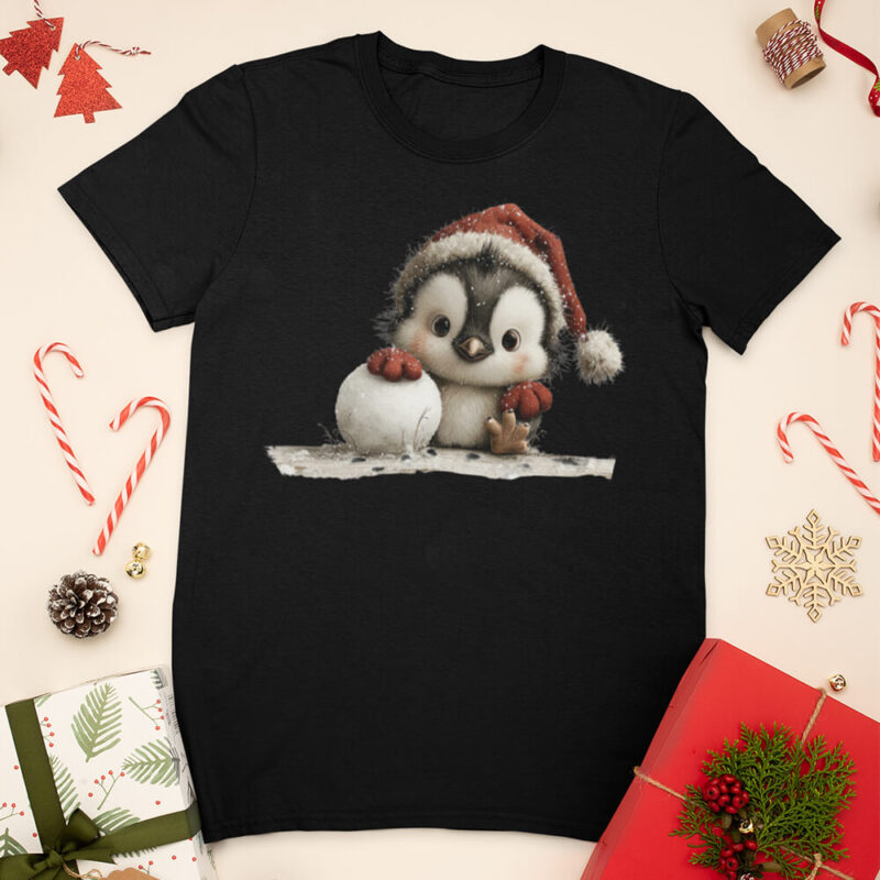 коледна тениска коледно пингвинче