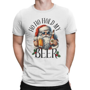 мъжка коледна тениска ho ho hold my beer