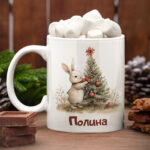 детска коледна чаша с име